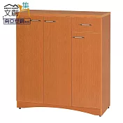 【文創集】奈米 環保3.2尺南亞塑鋼三門單抽鞋櫃 時尚木紋