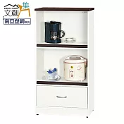 【文創集】寶莉 環保2.2尺南亞塑鋼單抽層架中餐櫃/收納櫃 時尚雙色