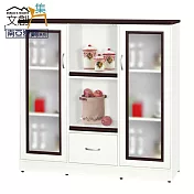 【文創集】尼爾 環保4.3尺南亞塑鋼二門單抽餐櫃/收納櫃 時尚雙色