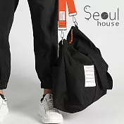 Seoul house 韓系防潑水大容量旅行收納包 黑色