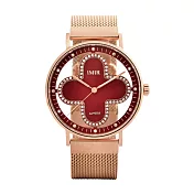 IMIR 艾米爾 Gorgeous 幸運十字晶鑽腕錶-玫瑰金X紅