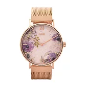 IMIR 艾米爾 Elegant 花語彩繪時尚腕錶-玫瑰金