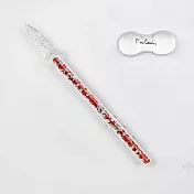 皮爾卡登  Pierre Cardin DUO DIP 閃亮玻璃筆+筆擱 - 紅