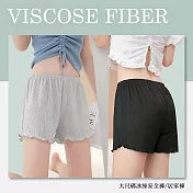 大尺碼冰絲直條安全褲(兩件一組) 灰色