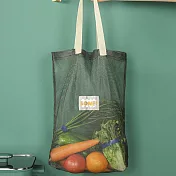 E.City_環保蔬果單肩購物收納網袋(2入) 墨綠