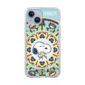 故宮xPEANUTS聯名 正版史努比 iPhone 14 6.1吋 古典美學空壓手機殼 (番蓮紋盒)