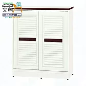 【文創集】南亞塑鋼 尼馬可多彩3尺雙推門百葉鞋櫃(六色可選) 胡桃雙色