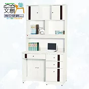 【文創集】南亞塑鋼 范特多彩3.3尺開門&捲門四抽高書桌/電腦桌組合(六色可選) 胡桃白雙色