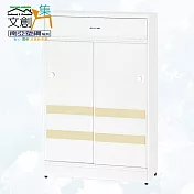 【文創集】南亞塑鋼 馬蒂爾多彩2.6尺雙推門單抽鞋櫃(七色可選) 米黃雙色