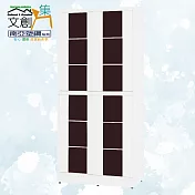 【文創集】南亞塑鋼 古爾多多彩3尺上下雙層四推門高鞋櫃(七色可選) 胡桃白雙色