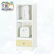 【文創集】南亞塑鋼 安卡多彩1.5尺雙託盤式單抽中餐櫃/電器櫃(九色可選) 米黃雙色