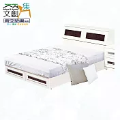 【文創集】南亞塑鋼 桑卡多彩5尺雙人二抽床台組合(七色可選+床頭箱+二抽床底+不含床墊) 胡桃白雙色