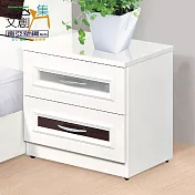 【文創集】南亞塑鋼 桑卡多彩2尺二抽床頭櫃/床邊櫃(七色可選) 胡桃白雙色