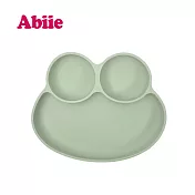abiie 蛙式三餐-吸盤式矽膠餐盤 羅勒綠
