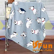 【iSFun】慵懶賤狗＊保暖珊瑚絨毛毯/100x75cm 藍
