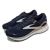 Brooks 慢跑鞋 Ghost 15 2E 男鞋 寬楦 藍 橘 魔鬼系列 高足弓 運動鞋 1103932E439