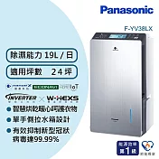 Panasonic國際牌19公升變頻高效型除濕機F-YV38LX
