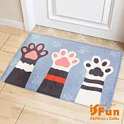 【iSFun】舉手貓掌*療癒動物絨毛腳踏地墊50x80cm