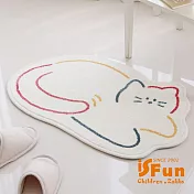 【iSFun】彩色貓咪*羊羔絨毛腳踏浴室地墊40x65cm