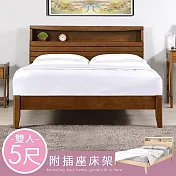 Homelike 喜家居雙人5尺附插座床架組(二色)(2262) 象牙白