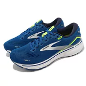 Brooks 慢跑鞋 Ghost 15 藍 白 螢光綠 路跑 魔鬼系列 高足弓 男鞋 避震 1103931D482