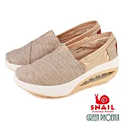 【SNAIL蝸牛】女 休閒鞋 懶人鞋 混色 金蔥 輕量 厚底 氣墊 EU35 粉紅色