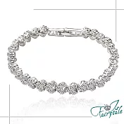 【伊飾童話】編織滿鑽*華麗鑲鋯石手鍊 銀