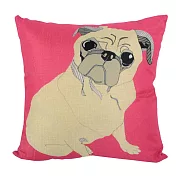 [ Life+ ] 動物派對 棉麻舒適方型抱枕/靠枕_8款任選 桃耳朵狗