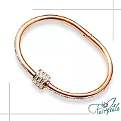 【伊飾童話】璀璨圓珠＊鈦鋼玫瑰金碎鑽手環