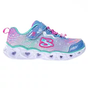 Skechers HEART LIGHTS 燈鞋 女童休閒鞋-302316LBLMT 3 藍