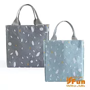 【iSFun】暖冬雪花*束口手提保冷保溫便當包 淺藍