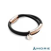&MORE愛迪莫 Desire 渴望鈦鍺手環 (玫瑰金)- L 簡約黑