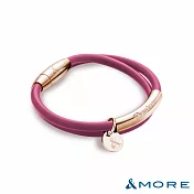 &MORE愛迪莫 Desire 渴望鈦鍺手環 (玫瑰金)- M 蜜桃紅
