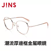JINS 潮流厚邊框金屬眼鏡(UMF-22A-108) 玫瑰金