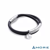 &MORE愛迪莫 Desire 渴望鈦鍺手環 (白鋼)- M 簡約黑