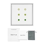 [採用施華洛世奇水晶珍珠] Snatch X MINIMENT迷你們 迷你幸運水晶鋼耳環6入禮盒組 - 金色組合三