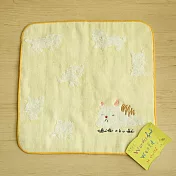 日本舒壓貓棉紗手帕 - 鵝黃色
