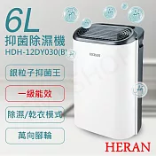 【禾聯HERAN】6L銀離子抑菌除濕機 HDH-12DY030(B)