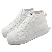 adidas 休閒鞋 Nizza Platform Mid W 女鞋 白 小白鞋 厚底 三葉草 愛迪達 FY2782