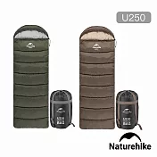 【Naturehike】U250全開式保暖睡袋 MSD07 2入組 墨綠x2