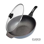 義大利CUOCO 超大容量鈦晶巖不沾大寶鍋34cm附鍋蓋(8L)
