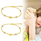 【TLH】黃金墜手鍊 純金999 多選 日系水鑽 約重0.03錢±0.01  愛心寶貝