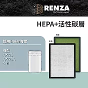 適用 Haier海爾 小H AP225 AP225A 5-13坪 可替換AP225F-01 HEPA+除臭活性碳濾網組