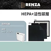 適用 HERAN 禾聯 HAP-250F 居家防護紫外線殺菌空氣清淨機 可替換250F1-HCP 活性碳+高效HEPA濾網