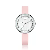 KEZZI 珂紫 K-1862 優雅精緻氣質簡約百搭學生女皮手腕錶 -粉紅色