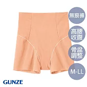 【日本GUNZE】高腰骨盆調整平口褲(HZ2369-CMB) L 膚