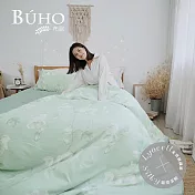 《BUHO》台灣製LYOCELL萊賽爾 單人床包+雙人兩用被三件組 《AB碧水緲色》