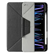 JTL / JTLEGEND 2022 iPad Pro 12.9吋 Amos相機快取折疊布紋皮套(有筆槽) 石墨黑