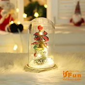 【iSFun】溫馨聖誕樹＊玻璃罩桌上擺飾小夜燈/小號18.5cm