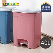 【臺灣KEYWAY】SO040 現代腳踏式垃圾桶(特大)-40L- 粉紅